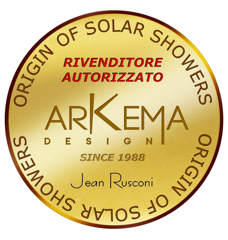 Doccia Solare da Esterno Giardino 40L Miscelatore e Doccetta Mobile Arkema Dada Fascia Inox Cherry-8