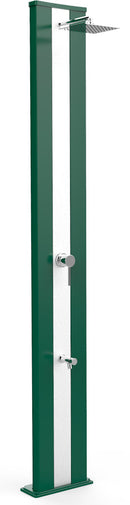 Doccia Solare da Giardino 40L Miscelatore e Lavapiedi Arkema Dada S Fascia Inox Verde Scuro-1