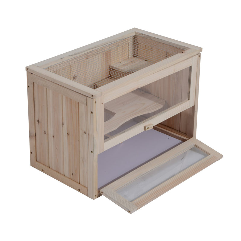 Gabbia per Criceti e Piccoli Roditori in Legno di Abete 60x35x42 cm -5