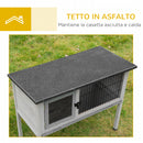 Conigliera da Esterno 86x45x70 cm in Legno Grigio-7