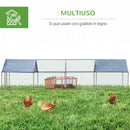 Pollaio per Galline 300x800x195 cm in Metallo Zincato con Copertura Argento-5