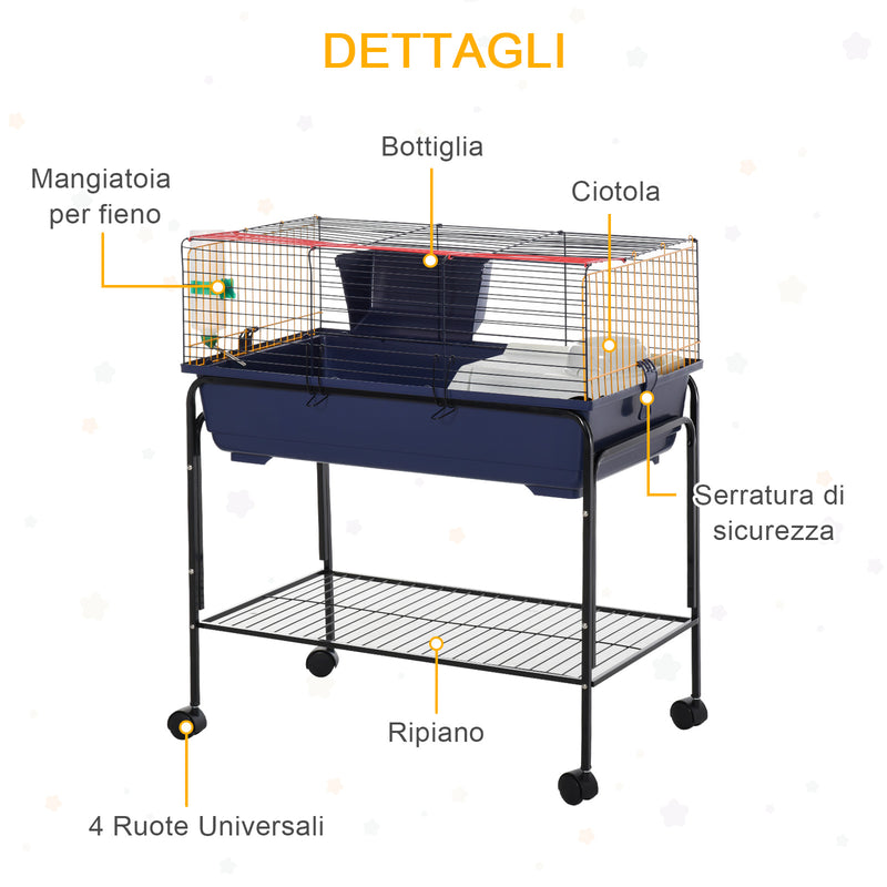 Gabbia per Conigli 105x70x45 cm in Metallo Nero – acquista su Giordano Shop