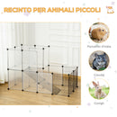 Recinto Modulare per Conigli e Animali di Piccole Dimensioni in Acciaio e Resina Nero-5