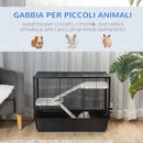 Gabbia per Porcellino d'India 80x48x58 cm con Rampa Nera-7