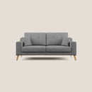 Divano 2 Posti 146x95x91 cm Danish in Tessuto Grigio-3