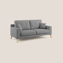 Divano 2 Posti 166x95x91 cm Danish in Tessuto Grigio-1