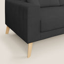 Divano 2 Posti 146x95x91 cm Danish in Tessuto Nero-4