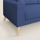 Divano 2 Posti 146x95x91 cm Danish in Tessuto Blu-4