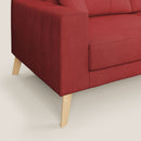 Divano 2 Posti 166x95x91 cm Danish in Tessuto Rosso-4