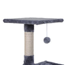 Albero Tiragraffi con Amaca e Pallina 50x36x70 cm in Legno e Peluche Grigio-7