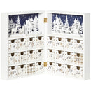 Calendario Avvento di Natale a forma di Libro 22x9x30 cm con Scritte e Motivi a Tema Bianco-1
