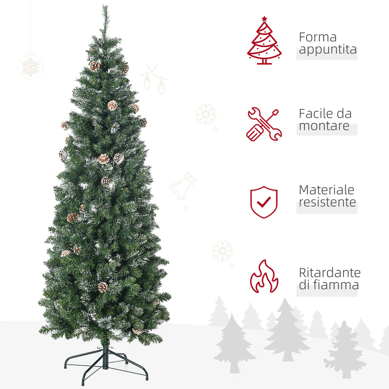 Albero di Natale Artificiale H180 cm 450 Rami con Pigne Decorative e Base  in Metallo Verde – acquista su Giordano Shop