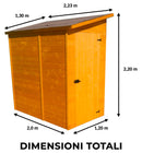 Casetta Box da Giardino 1,2x2 m Senza Pavimento in Legno Picea Massello 16mm Eden-3