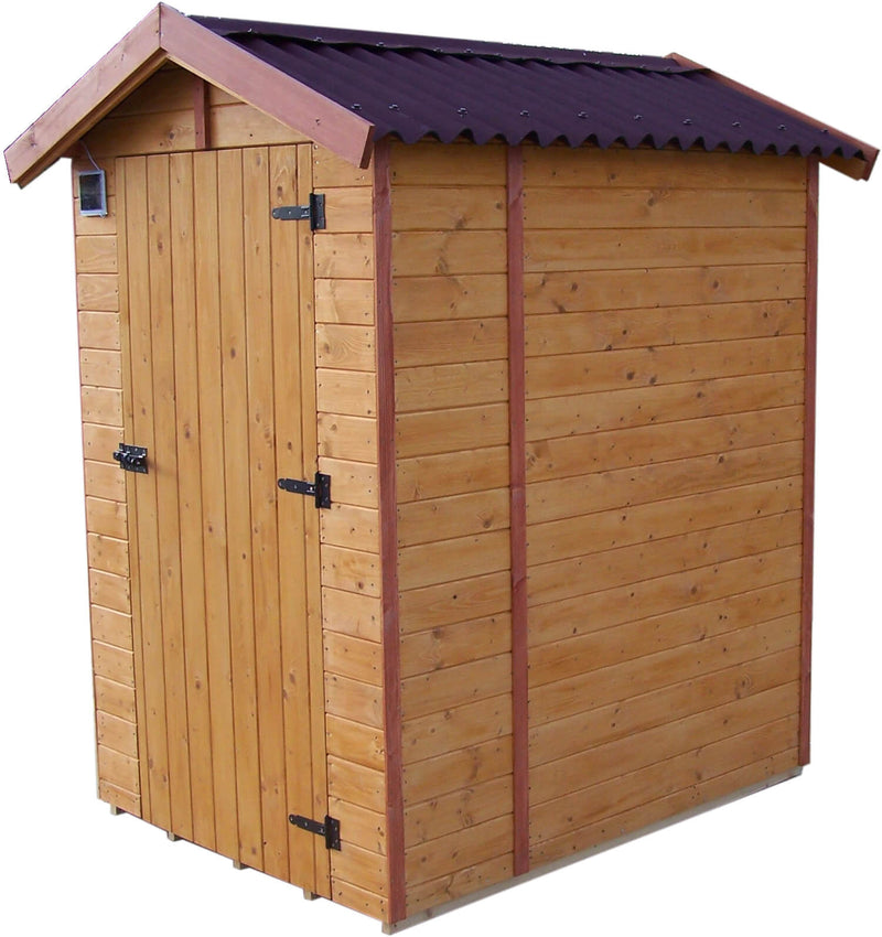 Casetta Box da Giardino 1,4x1,4 m con Pavimento e WC a Secco in Legno Picea Massello 16mm Eden-1