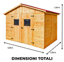 Casetta Box da Giardino 2,8x2 m Senza Pavimento in Legno Picea Massello 16mm Eden-2