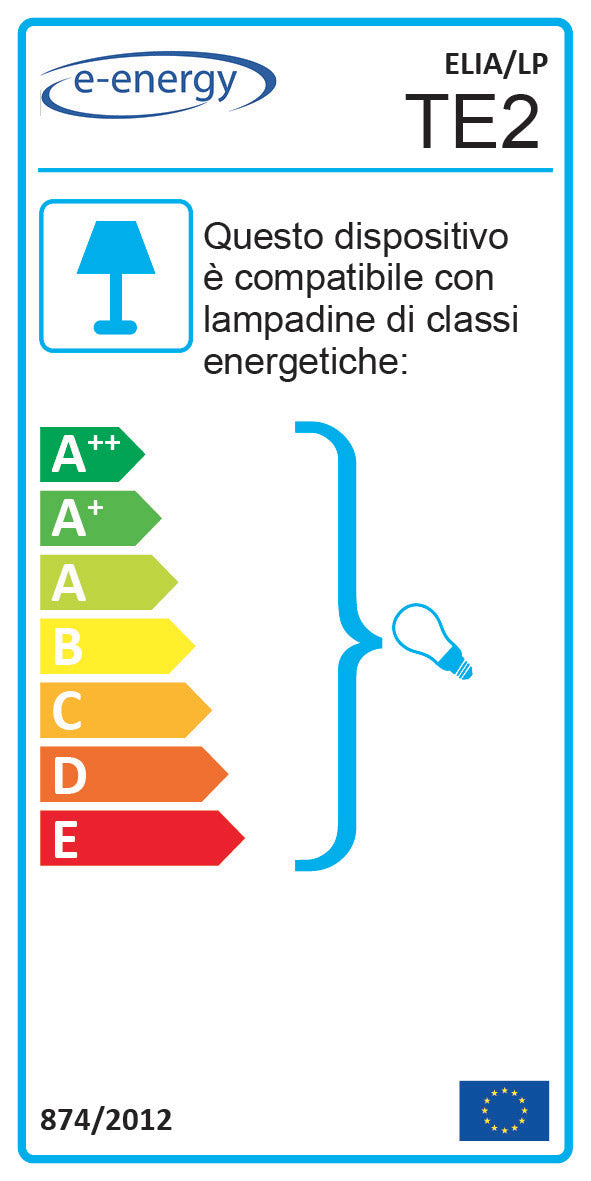 Lume 1xE14 Montatura Bianco Vetro Lastra Unionjack E-Energy Elia-2