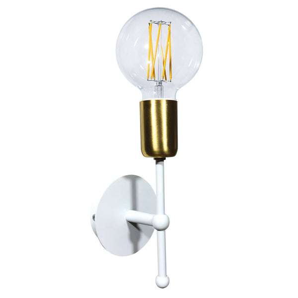 Applique 1xE27 Montatura Verniciata Bianco Oro Satinato E-Energy Elvira sconto