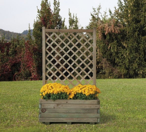 prezzo Fioriera da Giardino con Traliccio 80x40x135 cm in Legno