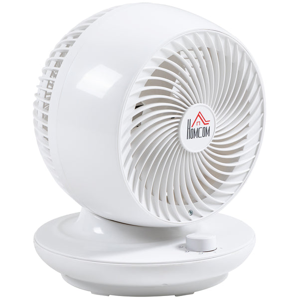 Ventilatore da Tavolo 3 Velocità 27x27x34 cm Oscillazione 70° e Inclinazione 90° Bianco online