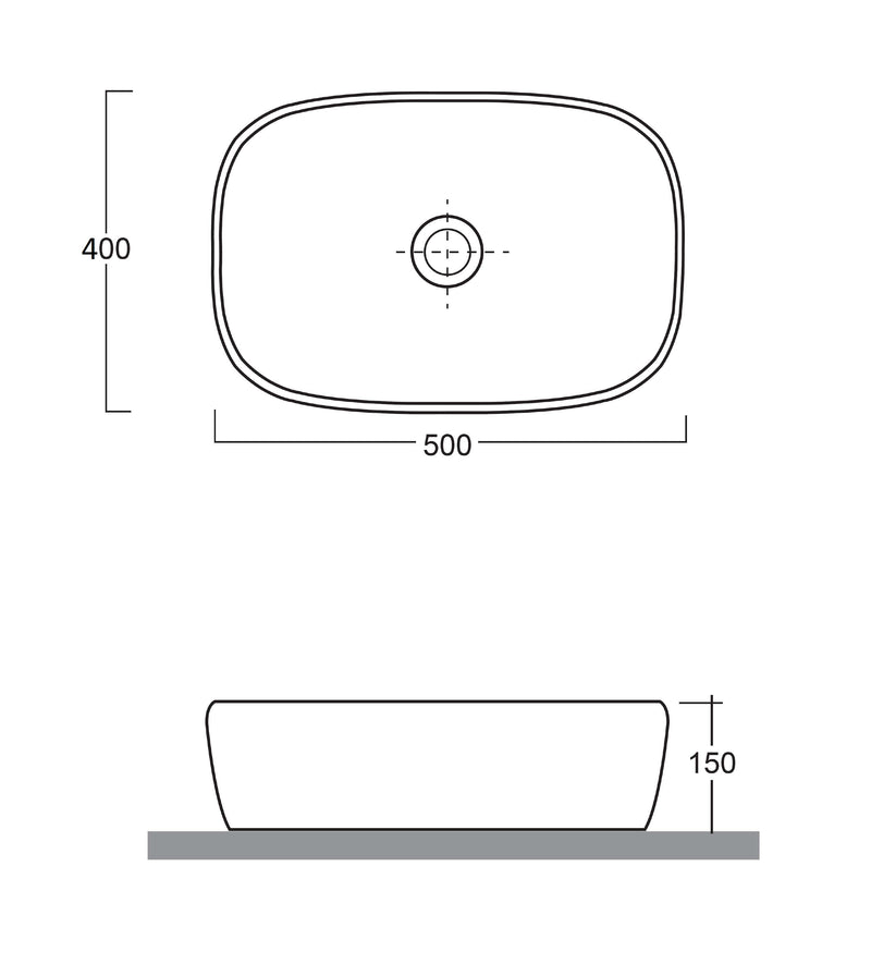 Lavabo da Appoggio 50,5x40,5x14 cm in Ceramica TFT Minsk 1 Bianco-3