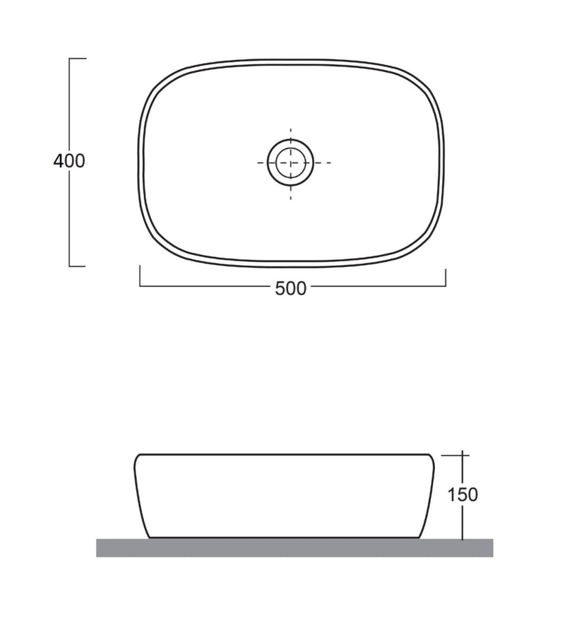 Lavabo da Appoggio 50,5x40,5x14 cm in Ceramica TFT Minsk 1 Bianco-4