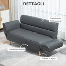 Divano 2 Posti 164x71x75 cm in PVC Grigio-5