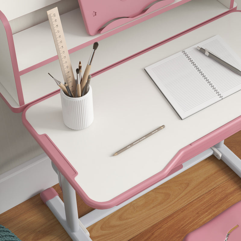 I Banco Scuola Bambini 55-75CM Desktop Regolazione Tavolo E Sedia con  Bookstand E Hook Up, Bambini Scrivania con Ergonomica Bambini Sedia for  3-18