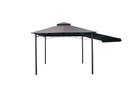 Gazebo Doppio Tetto da Giardino 3x3x2,6m con Pannello Laterale Pieghevole Grigio-1