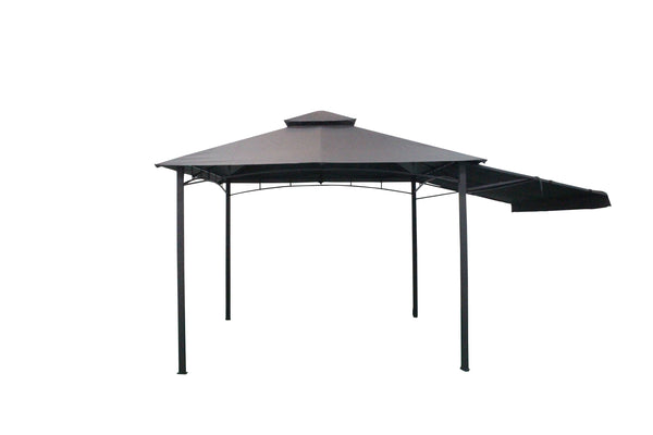 Gazebo Doppio Tetto da Giardino 3x3x2,6m con Pannello Laterale Pieghevole Grigio acquista