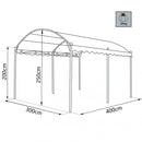 Gazebo Arco da Giardino 3x4 m in Acciaio Antracite-3