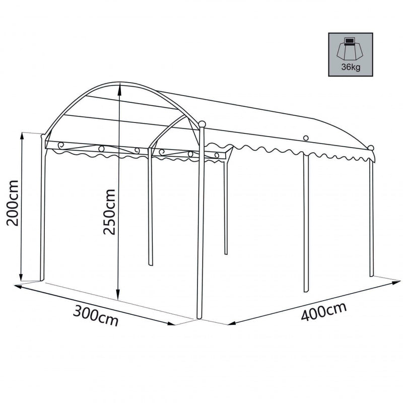 Gazebo Arco da Giardino 3x4 m in Acciaio Antracite-3