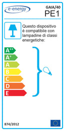 Plafoniera 2xE27 Ganci Cromo Vetro Lastra Bianco E-Energy Gaia-2