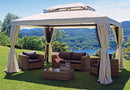 Gazebo da Giardino in Alluminio 3X4m Vorghini Blind Ecrù-1