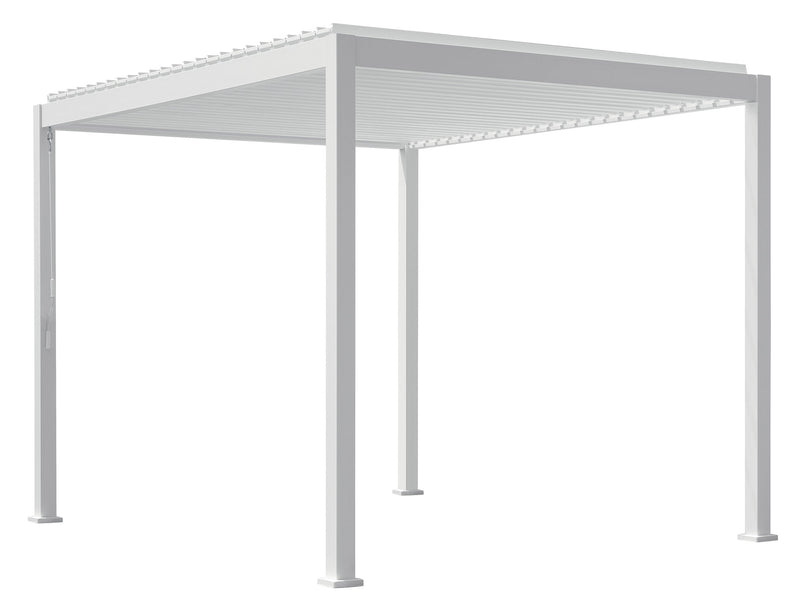 Gazebo con Tetto Lamellare 3x3 m Tessuto Crema e Alluminio