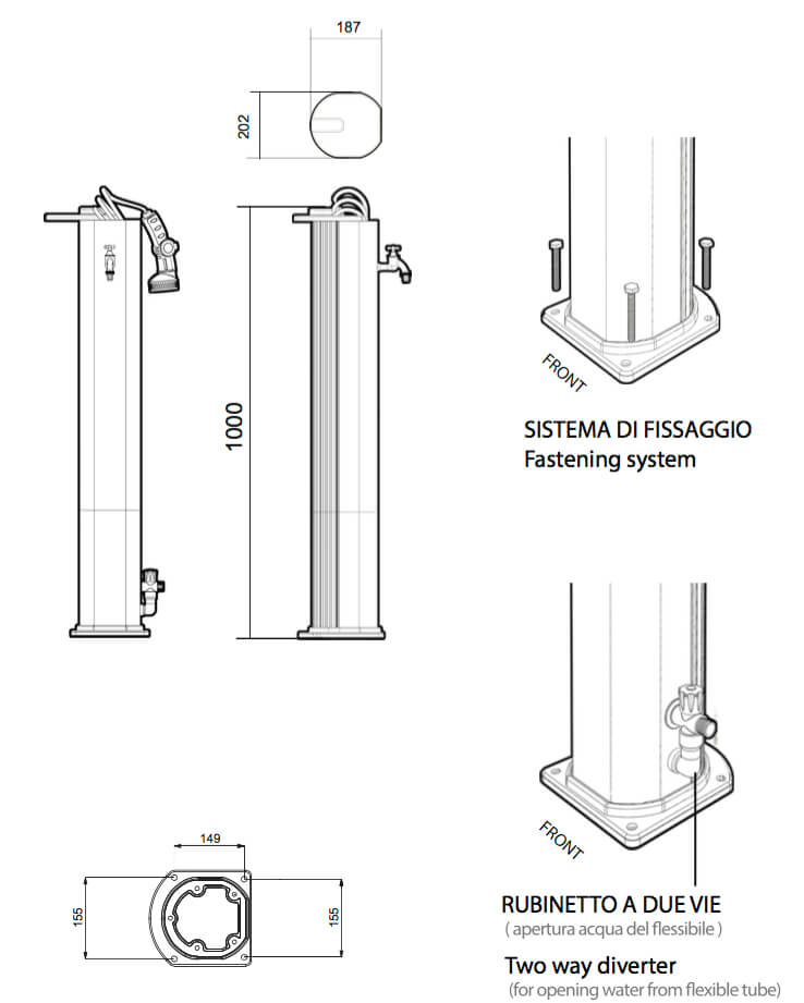 Fontana da Esterno con Tubo Dell'Acqua a Scomparsa Arkema Garden Surprise Bianco Crema-6