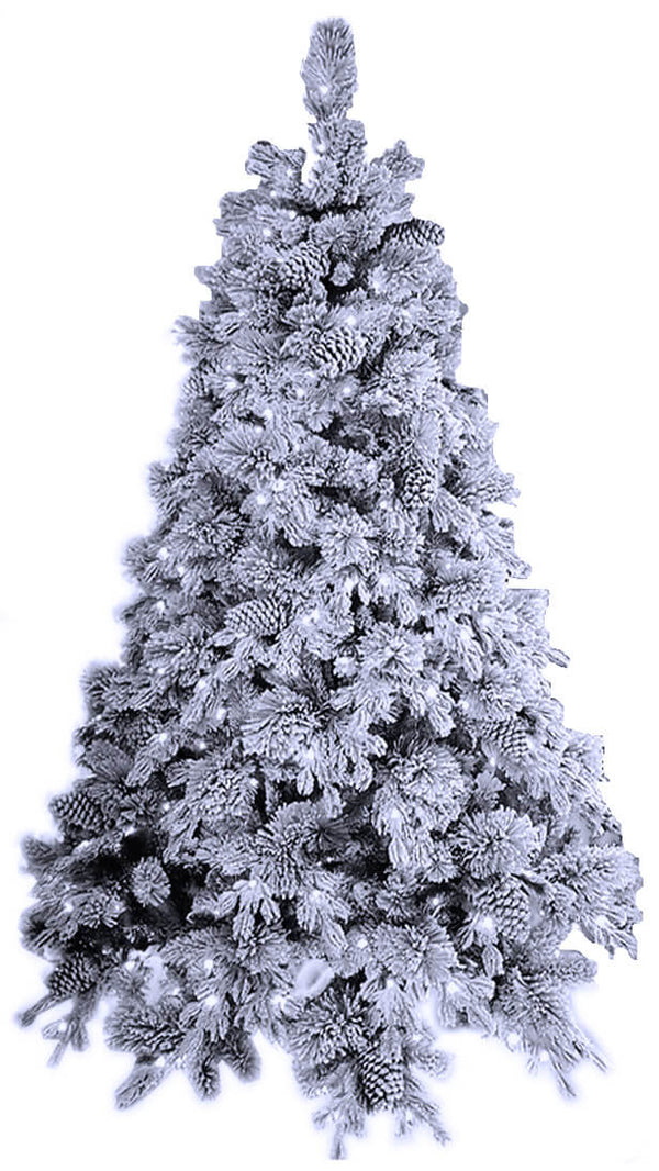 sconto Albero di Natale Artificiale Innevato con Led Bianco Freddo Elbert Varie Misure