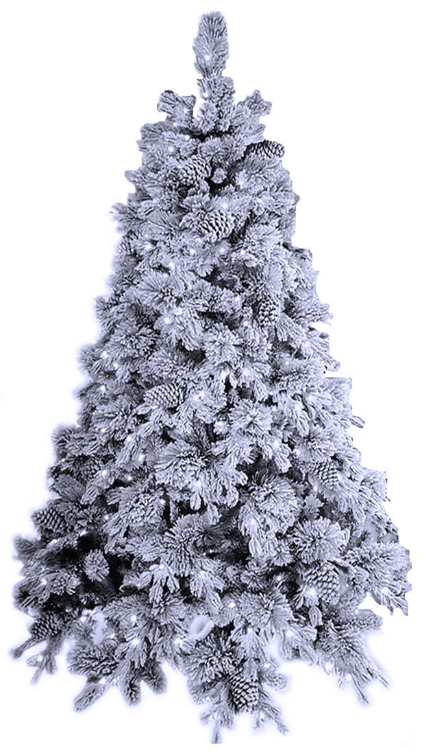 Albero di Natale Artificiale Innevato con Led Bianco Freddo Elbert Varie Misure-1