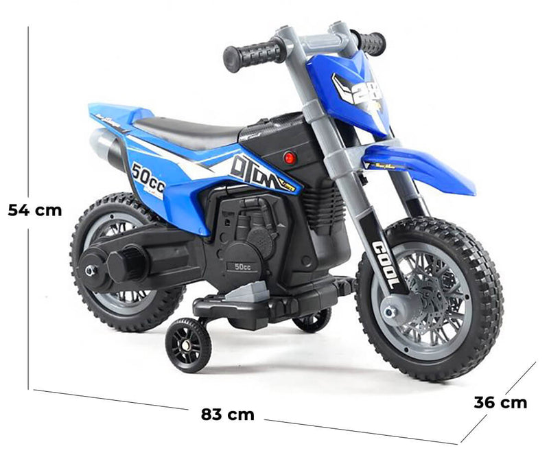 Moto Elettrica per Bambini 6V Motocross Blu