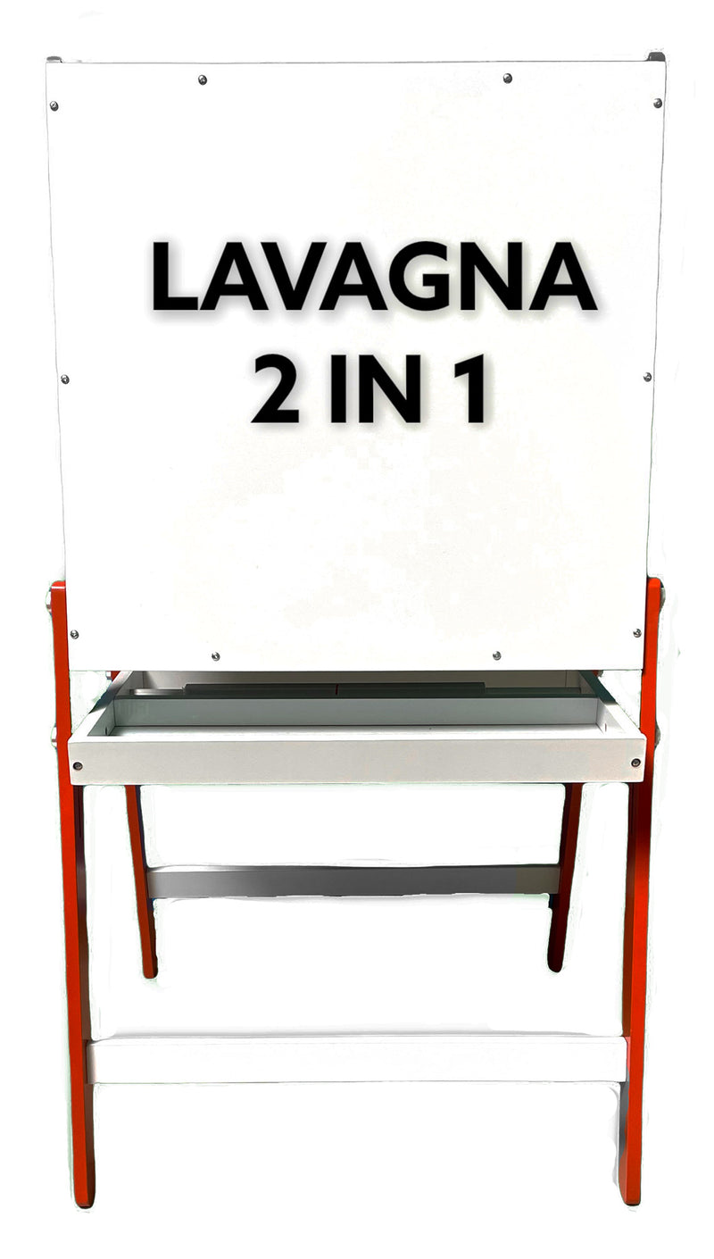 Lavagna 2 in 1 per Bambini 65x55x11 cm con Cavalletto in Legno Rosso –  acquista su Giordano Shop