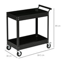 Carrello Porta Attrezzi Utensili da Lavoro 84,5x38x84 cm in Acciaio Nero-3