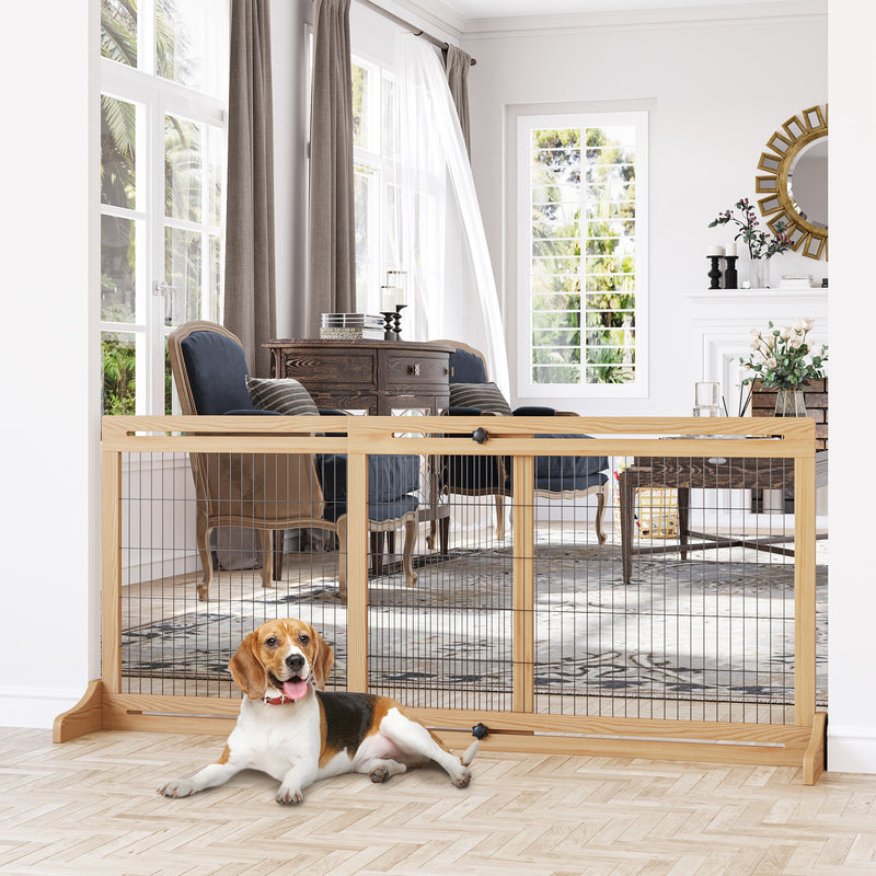 Cancelletto di Sicurezza per Cani 104-183x36x69 cm Estensibile in Legno-2