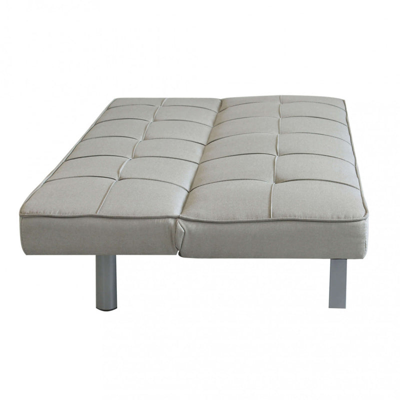 Divano Letto Aaron 178x80x71 cm in Tessuto Grigio chiaro-5