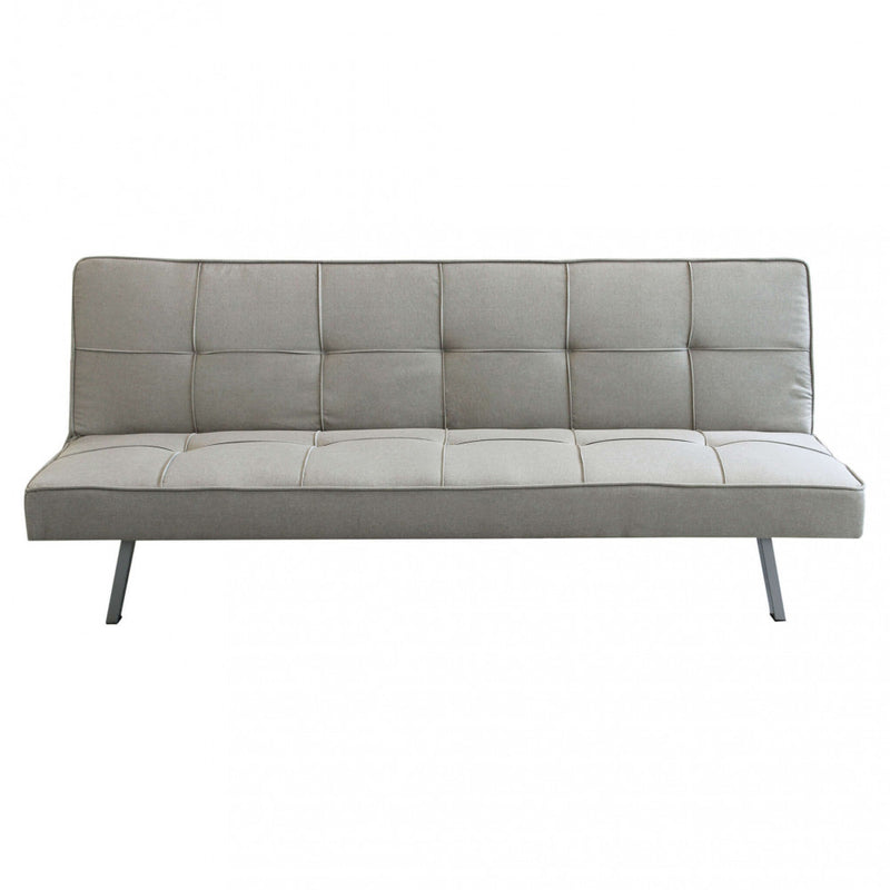 Divano Letto Aaron 178x80x71 cm in Tessuto Grigio chiaro-6