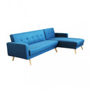 Divano Letto Arthur 176x84x84 cm in Tessuto Blu melange-1