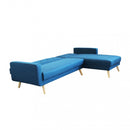 Divano Letto Arthur 176x84x84 cm in Tessuto Blu melange-3