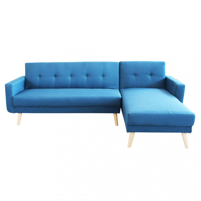 Divano Letto Arthur 176x84x84 cm in Tessuto Blu melange-4