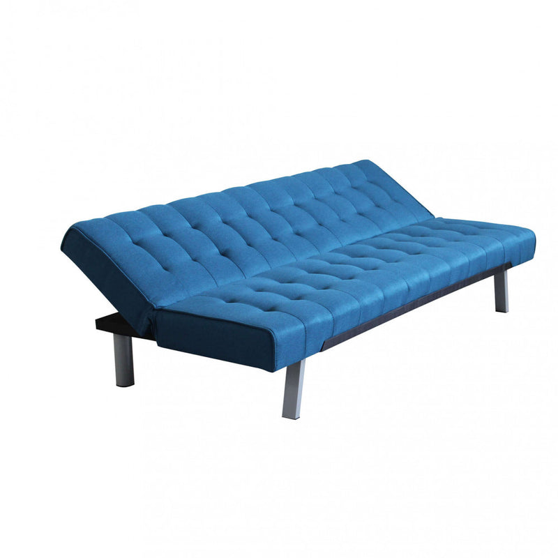 Divano Letto Barry 178x80x71 cm in Tessuto Blu melange-2