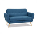 Divano 2 Posti Burton 147x79x86 h cm in Tessuto Blu-1