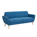 Divano 3 Posti Burton 193x79x86 h cm in Tessuto Blu-1