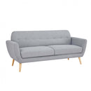 Divano 3 Posti Burton 193x79x86 h cm in Tessuto Grigio chiaro-1